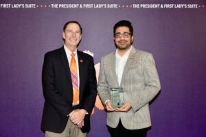 The Outstanding Graduate Student  in Teaching Award is just one of many awards Vishal Manjunatha has received while at Clemson University.